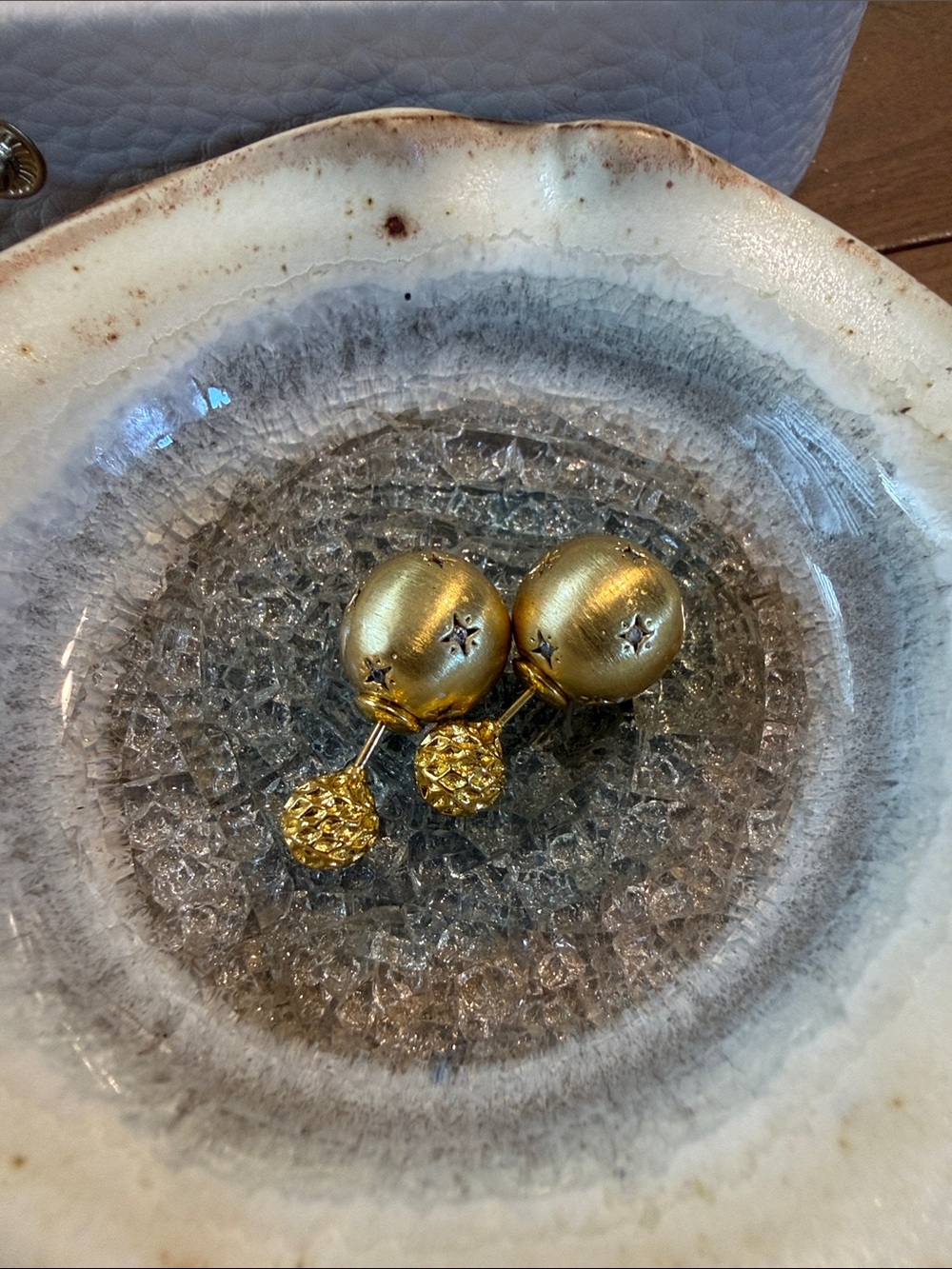 Gold Double-Sided Dangle Earrings